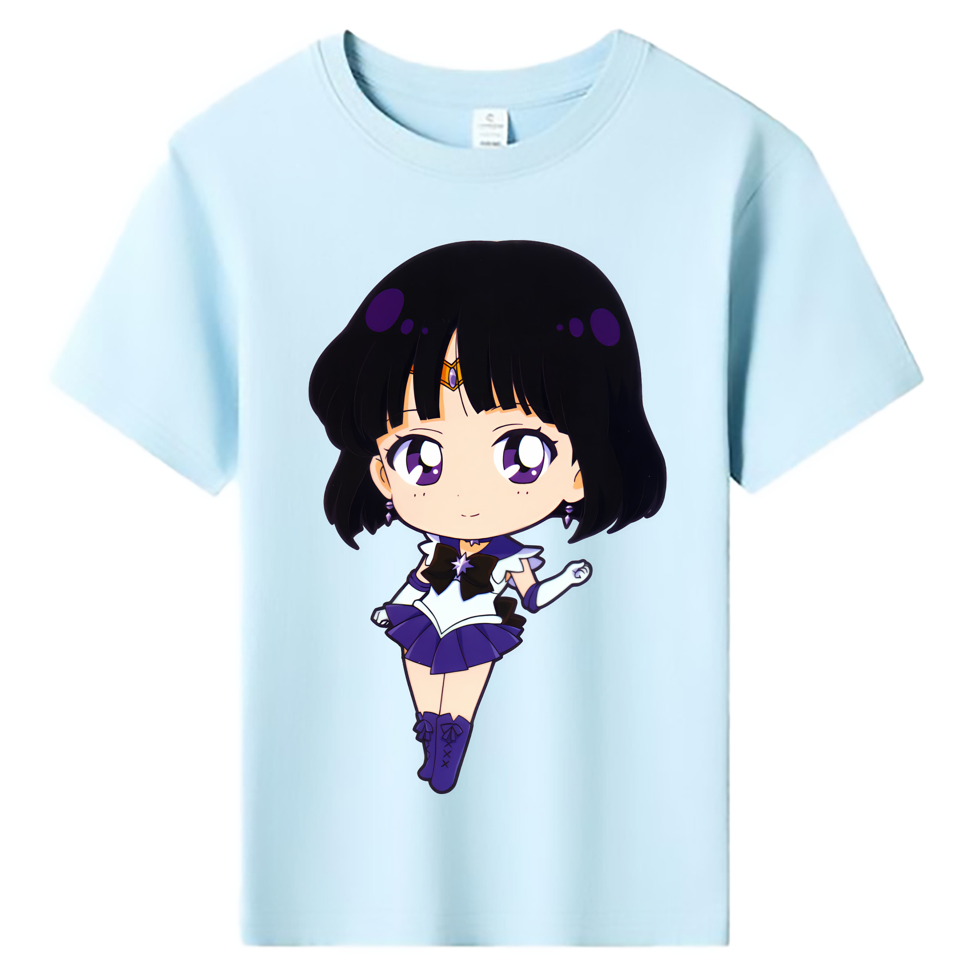 （画像用） 美少女戦士セーラームーン 土萠ほたる Sailor Moon Tomoe Hotaru （セーラーサターン；Sailor Saturn） 綿100％キッズTシャツ（フロントプリント）